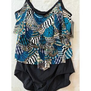 Maxine of Hollywood Bathing Suit Minimizer Lycra Xtra Life Cascade Women's 22W